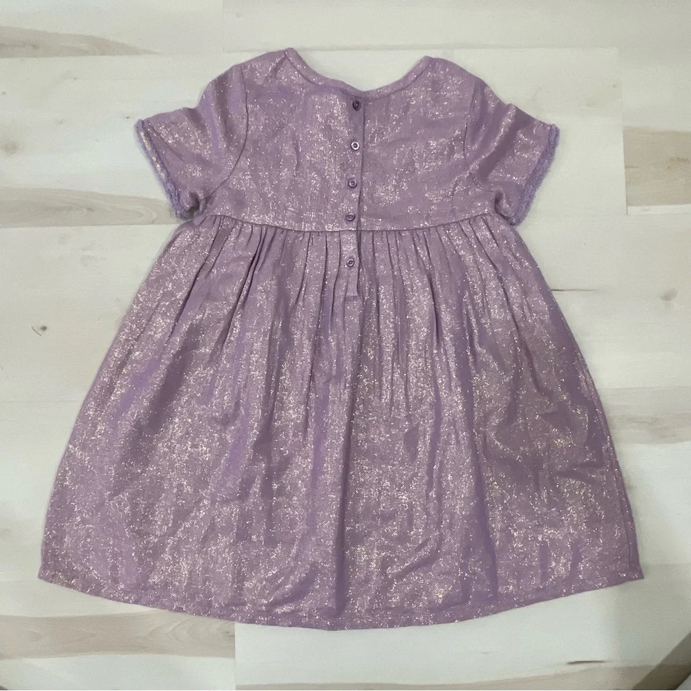 NWT Peek Girl’s Size 8 Dress Purple Gold Shimmer  Short Sleeves Metallic Easter